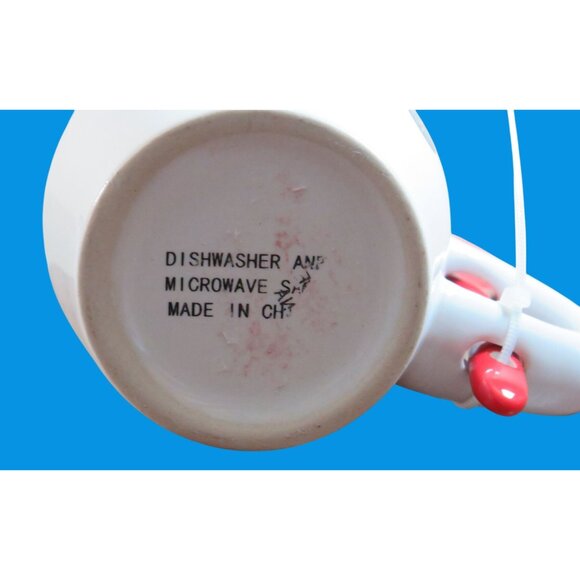 Christmas Mug W/ Red Truck & Tree Design Includes Red Spoon - Picture 4 of 5